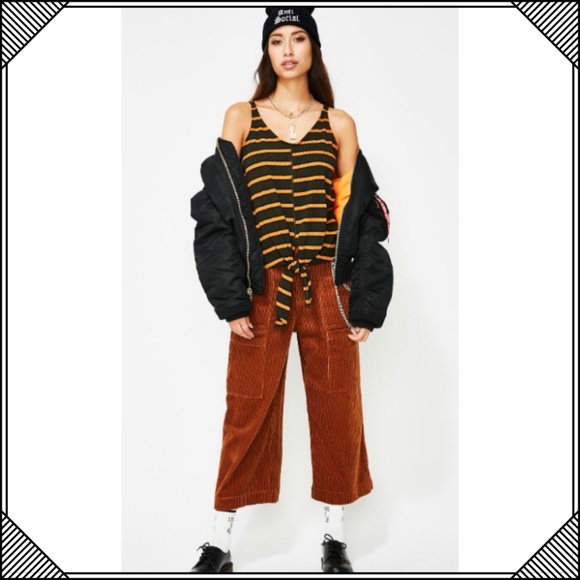 * Striped Front Tie Tank Top Shirt * Sleeveless - Picture 4 of 8